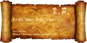Krámer Péter névjegykártya